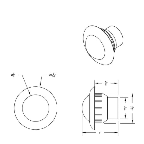 3 LED Dual Function 3/4" Mini Light (Clearance/Marker) With Faceted Crystal Lens-Amber LED/Amber Lens