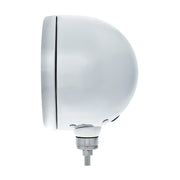 Stainless Steel Classic Half Moon Headlight No Bulb With LED Turn Signal - Amber Lens