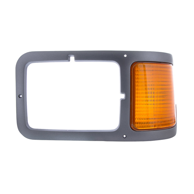 Gray Plastic Headlight Bezel With Parking Light For 2000-2015 Ford F-650/F-750 - Driver