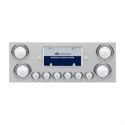 SS Rear Center Panel With 4X 7 LED 4" Reflector Lights & 6X 9 LED 2" Lights -Red LED/Clear Lens