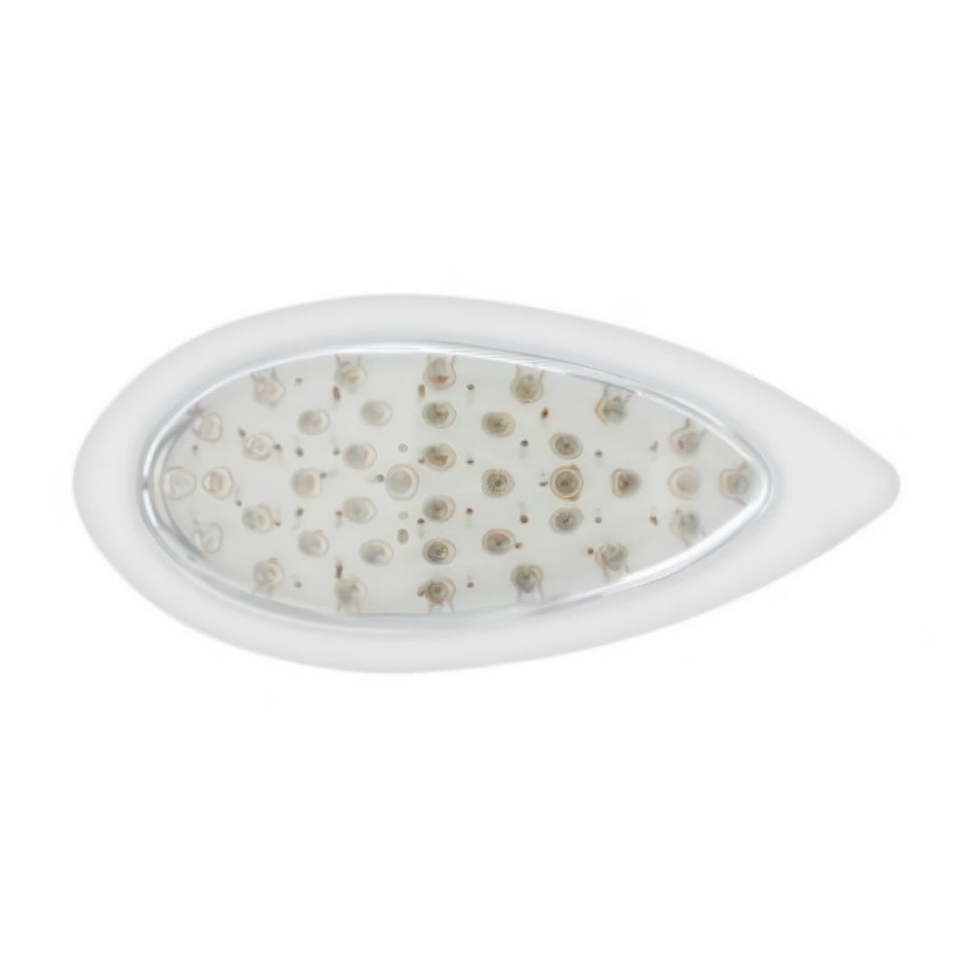 39 LED "Teardrop" Turn Signal Light With Bezel - Amber LED/Clear Lens