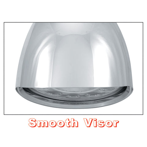 Chrome "Chopper" Headlight With Smooth Visor 11 LED Bulb