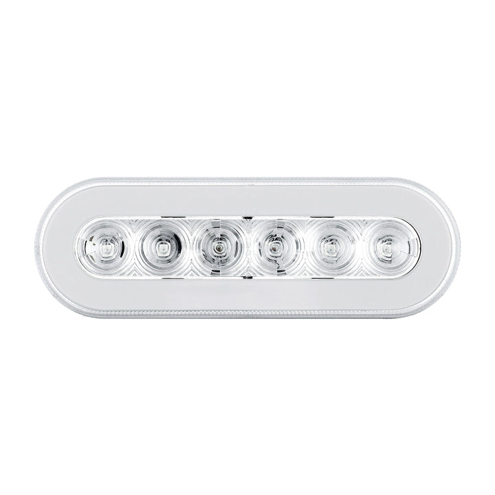 22 LED 6" Oval GloLight (Stop, Turn &amp; Tail) - Red LED/Clear Lens