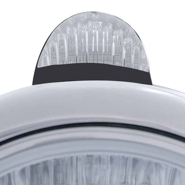 Black Guide 682-C Headlight H4 With Amber LED & Dual Mode LED Signal - Clear Lens