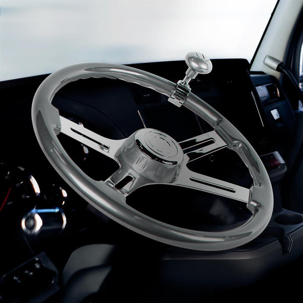 Heavy Duty Steering Wheel Spinner - Liquid Silver