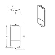 7" X 16" 430 Stainless Steel West Coast Style Mirror With Convex Lower Mirror - Non Heated