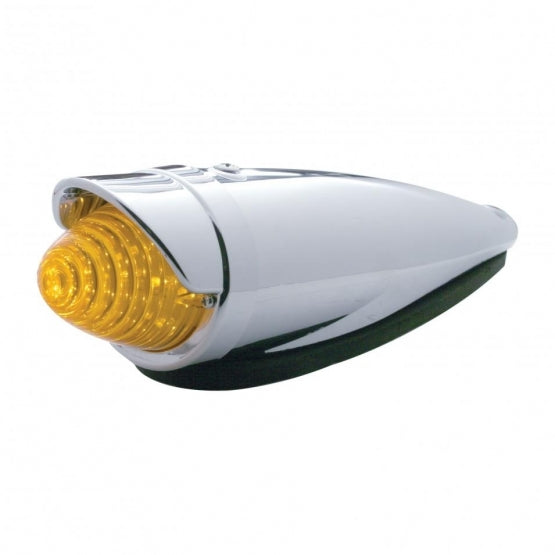 Chrome Plastic Cab Light Bezel With Visor For United Pacific Truck-Lite Style Cab Light
