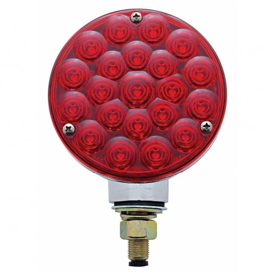 21 LED Single Face Turn Signal Light - Red LED/Red Lens