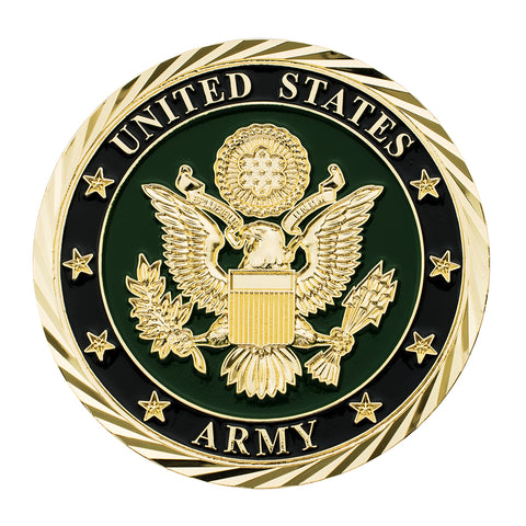 1-3/4" U.S. Military Adhesive Metal Medallion - Army