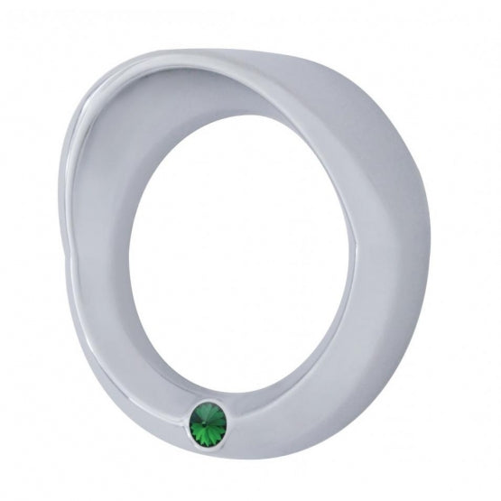 Signature Series Small Gauge Bezel With Visor For 2006+ Peterbilt - Green Crystal