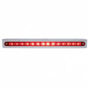 Stainless Light Bracket With 14 LED 12" Sequential Light Bar (Left to Right) - Red LED/Red Lens