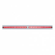 Chrome Top Mud Flap Plate With Two 14 LED 24" Light Bars - Red LED/Red Lens (Each)