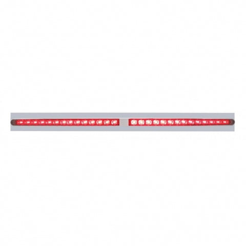 Chrome Top Mud Flap Plate With Two 14 LED 24" Light Bars - Red LED/Red Lens (Each)
