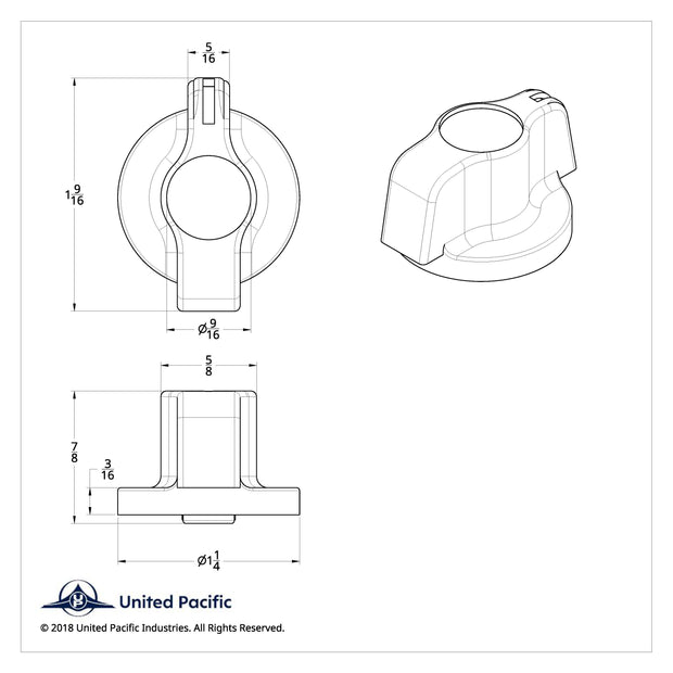Chrome Plastic A/C Control Knob With Crystal - Clear Crystal