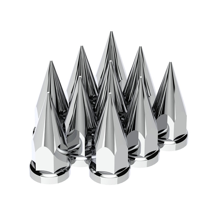 33mm x 4 7/8" Chrome Plastic Super Spike Nut Covers - Push-On (Box of 10) United Pacific 10570