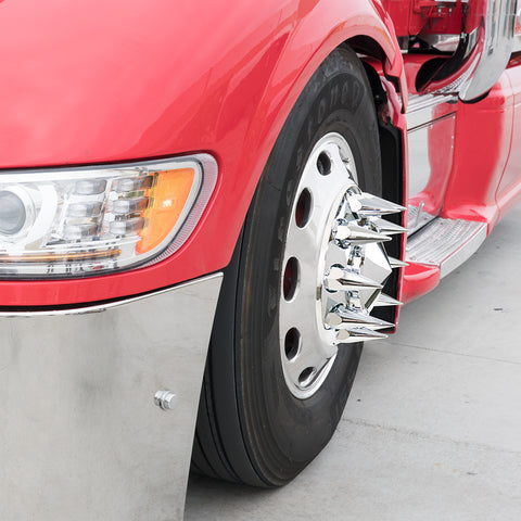 33mm X 4-7/8" Chrome Plastic Super Spike Nut Covers - Push-On (60-Pack)