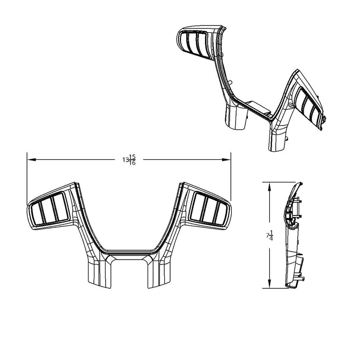 Plastic Trim For United Pacific YourGrip Peterbilt 579/Kenworth T680 Steering Wheel - Black