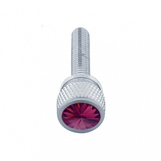 1-3/16" Long M6-1.0 Dash Screw With Crystal For Kenworth - Purple Crystal(12-Pack)