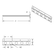 Stainless Top Mud Flap Plate - Five 2" Light Cutout