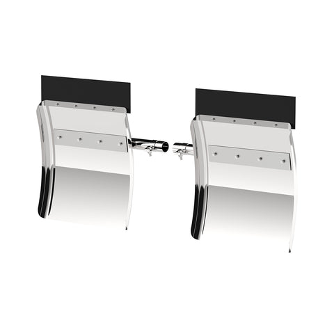 24" X 24" 430 Stainless Quarter Fender With Tube Bracket Set (Pair)