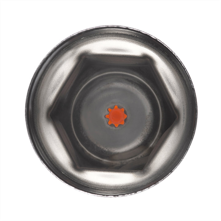33mm X 2" Chrome Steel Reflector Nut Cover With Flange - Amber