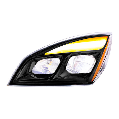 Black LED Headlight For 2018-2024 Freightliner Cascadia - Driver