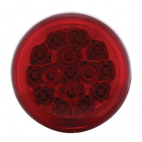 15 LED 2-3/8" Dual Function Signal Light For Harley Motorcycle - Red LED/Red Lens