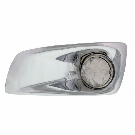 Fog Light Cover With 17 LED Watermelon Light For 2007-2017 KW T660 (Driver) - Amber LED/ Clear Lens