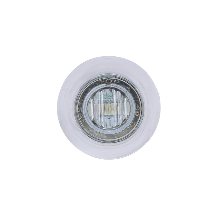 3 LED Dual Function 3/4" Mini Auxiliary/Utility Light With Bezel &amp; Washer - Red LED/Clear Lens