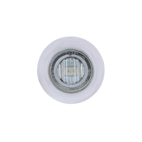 3 LED Dual Function 3/4" Mini Auxiliary/Utility Light With Bezel & Washer - Red LED/Clear Lens