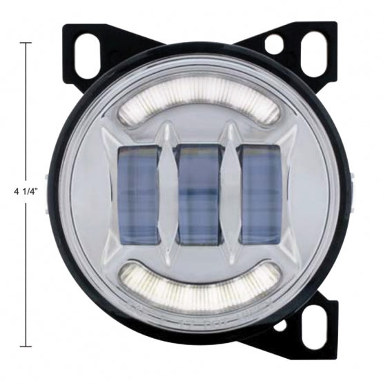 18 LED Fog Light With LED Light Bar For Peterbilt 579 (2012-2021) &amp; Kenworth T660 (2007-2017)-Chrome