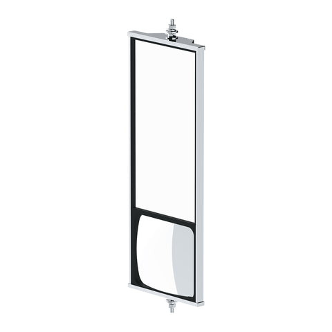 6" X 16" 430 Stainless Steel West Coast Mirror With Convex Lower Mirror - Non Heated