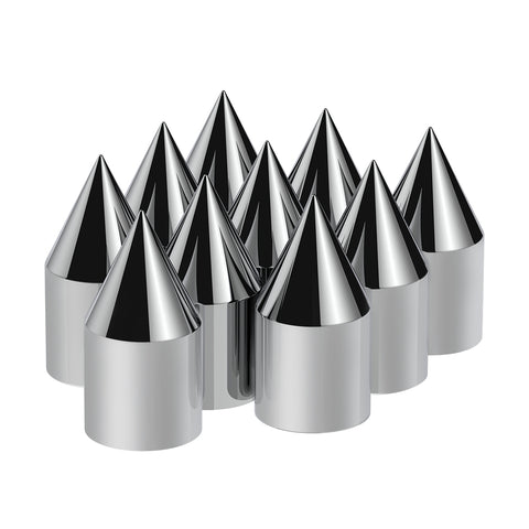 1-1/8" x 2-13/16" Chrome Plastic Spike Nut Covers - Push-On (Color Box Of 10)