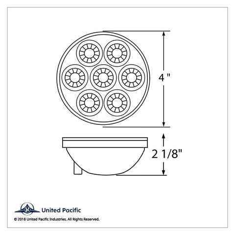 7 LED 4" Round Reflector Light (Stop, Turn & Tail) - Red LED/Clear Lens