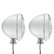 7" Chrome Dietz Style Headlight With 12 Volt 6014 Sealed Beam Bulb