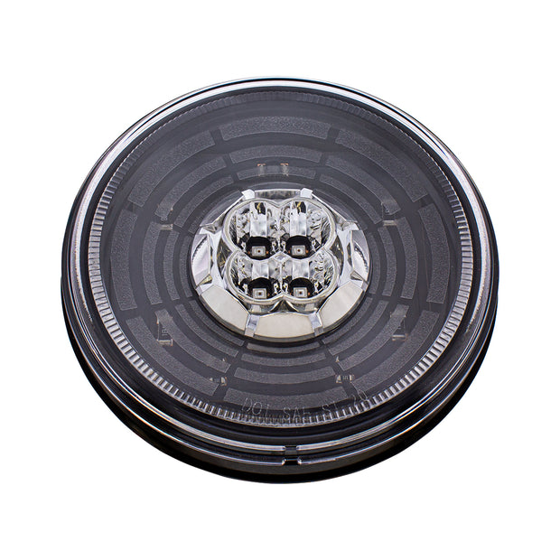 13 LED 4" Round Abyss Light (Stop, Turn & Tail) - Red LED/Clear Lens