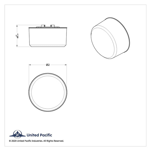 4 LED 2" Round Abyss Light (Clearance/Marker) - White LED/Clear Lens
