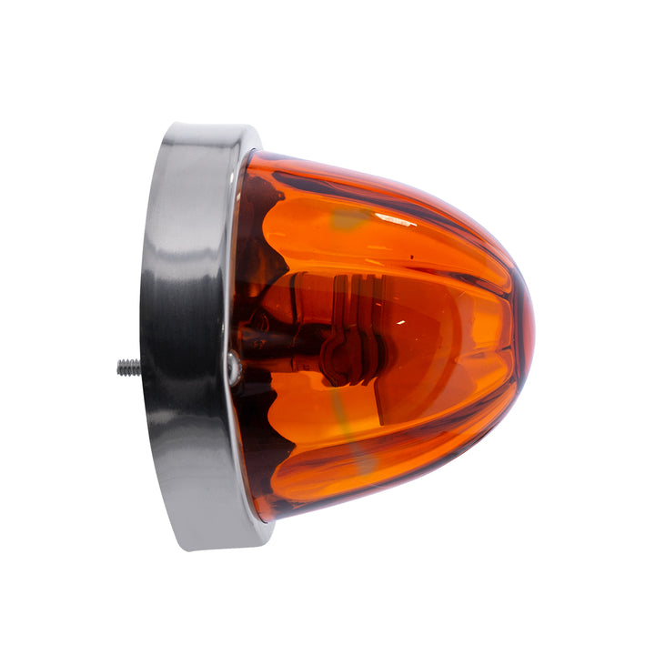 Dual Function Glass Watermelon Flush Mount Kit With LED Bulb - Dark Amber