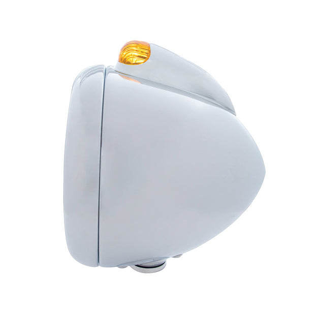 Stainless Steel Guide 682-C Headlight 6014 & Dual Mode LED Signal - Amber Lens