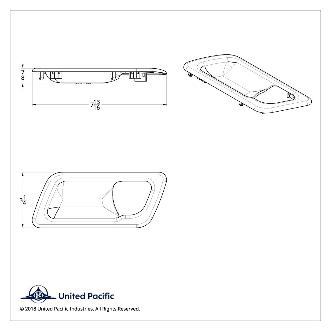 Chrome Interior Door Handle Trim For Peterbilt 389 (2008-2023), 386 (2006-2016), And 387 (2006-2011) (Pair)