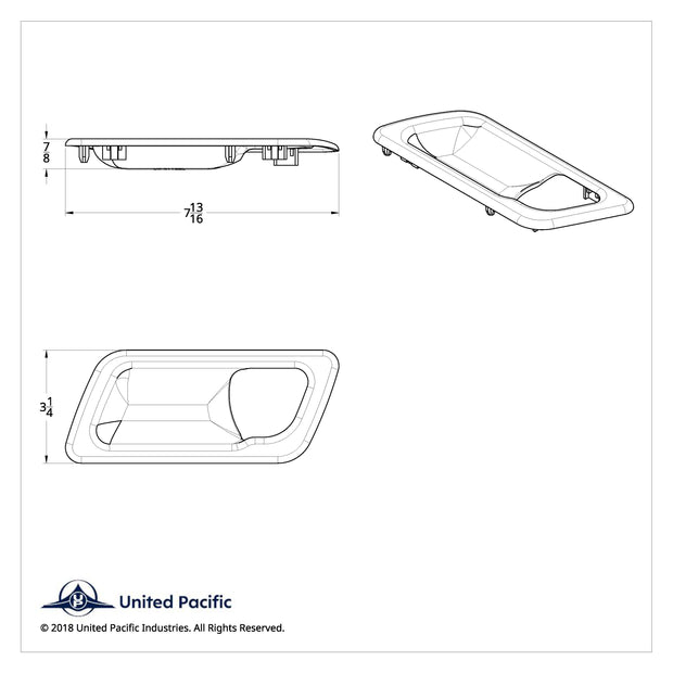 Chrome Interior Door Handle Trim For Peterbilt 389 (2008-2023), 386 (2006-2016), And 387 (2006-2011) (Pair)