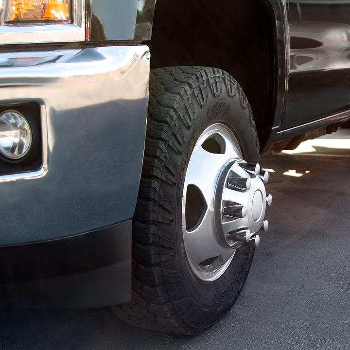 Chrome Cylinder Hubcap Nut Cover For 1999-2018 Chevy &amp; GMC 2500/3500-Push-on (Color Box of 32)