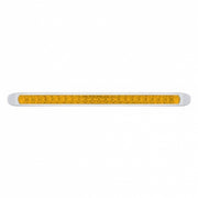 23 LED 17-1/4" Reflector Turn Signal Light Bar With Bezel - Amber LED/Amber Lens