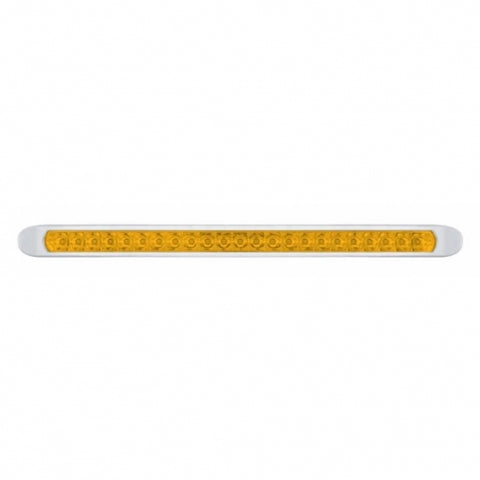 23 LED 17-1/4" Reflector Turn Signal Light Bar With Bezel - Amber LED/Amber Lens