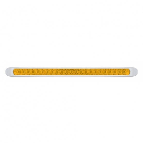 23 LED 17-1/4" Reflector Turn Signal Light Bar With Bezel - Amber LED/Amber Lens