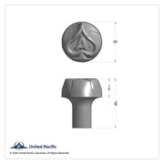 Ace Of Spades Air Valve Knob - Matte Black With Gloss Black Inlay
