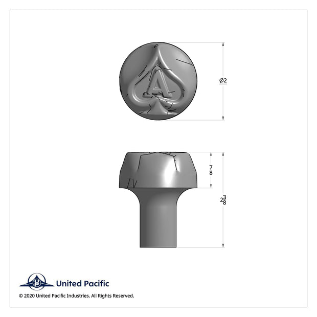 Ace Of Spades Air Valve Knob - Matte Black With Gloss Black Inlay