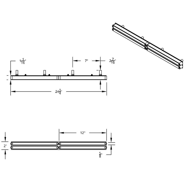 Chrome Top Mud Flap Plate With Four 14 LED 12" Light Bars - Red LED/Clear Lens (Each)