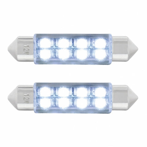 8 SMD High Power Micro LED 211-2 Dome Light Bulb - White (2-Pack)