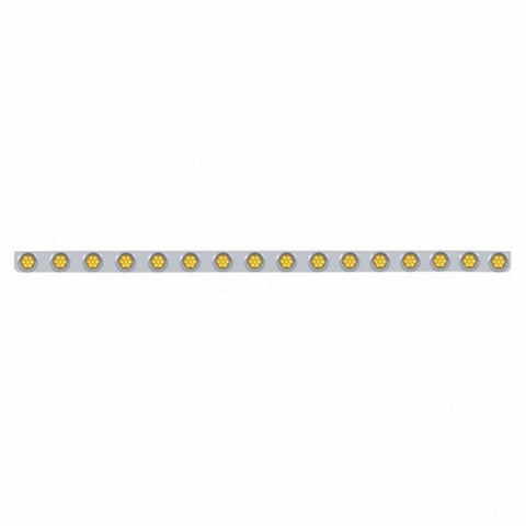 79-1/2" SS Bumper Light Bracket With 16X 7 LED 2" Reflector Lights & Visors -Amber LED & Lens